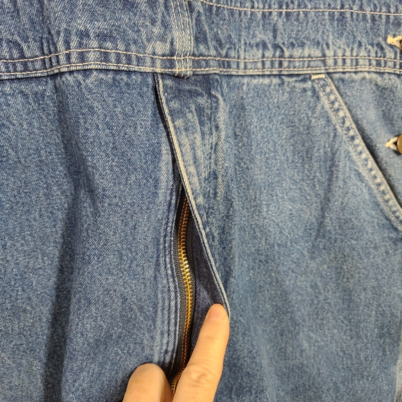 Carhartt Mens Bib Denim Overalls Blue Broken In Durable - Picture 5 of 13